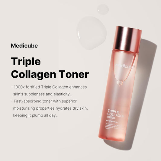 Medicube – Triple Collagen Toner 4.0 (Intensive Moisturizing Toner Containing Collagen + Hyaluronic Acid + Niacinamide)