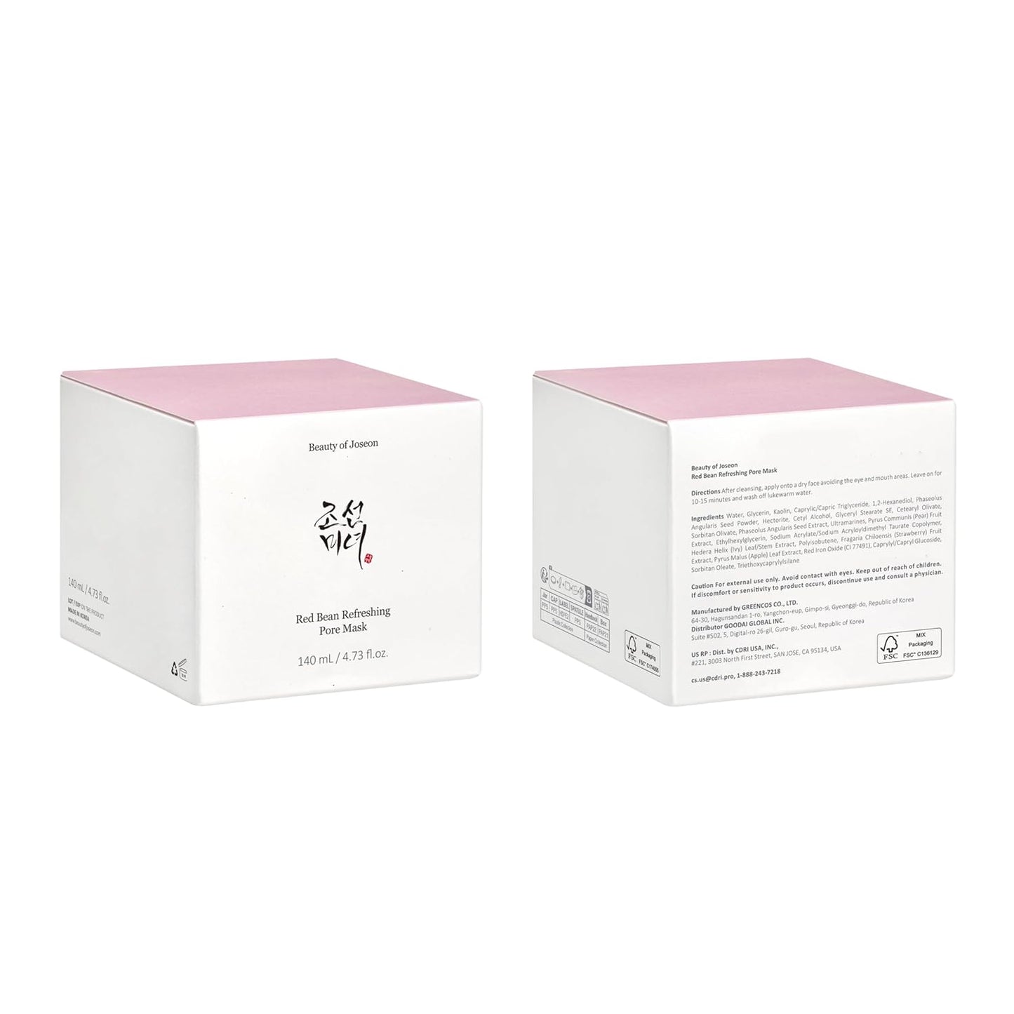 جمال جوسون - قناع منعش للمسام بالفاصوليا الحمراء - قناع طيني للمسام بالفاصوليا الحمراء - 140 مل 